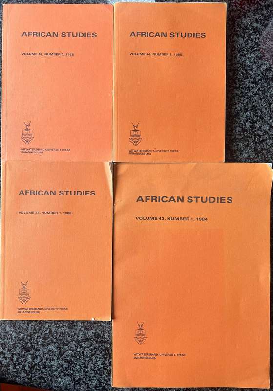 4 AFRICAN STUDIES BOOKS FROM WITWATERSRAND UNIVERSITY PRESS