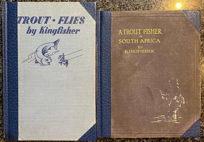 SIGNED! "TROUT FLIES BY KINGFISHER" & "A TROUT FISHER IN SOUTH AFRICA BY KINGFISHER" AKA FRED BOWKER
