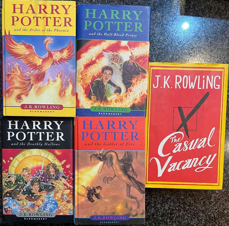 4 1ST EDITION J K ROWLING BOOKS! THE GOBLET OF FIRE, THE ORDER OF THE PHOENIX, THE HALF-BLOOD PRINCE
