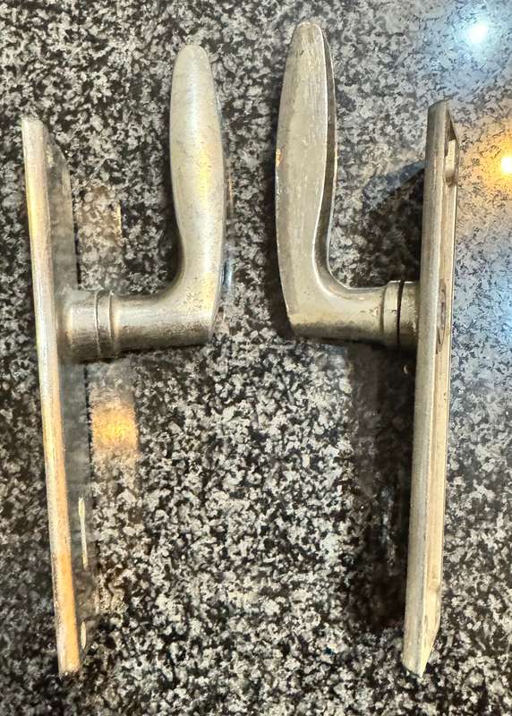 SET OF MATCHING ART DECO DOOR HANDLES - ARCHITECTURAL SALVAGE