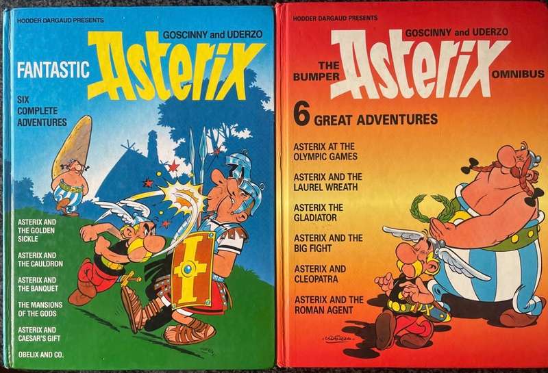 2 ASTERIX AND OBELIX VOLUMES, 6 ADVENTURES EACH! FANTASTIC ASTERIX AND THE BUMPER ASTERIX OMNIBUS