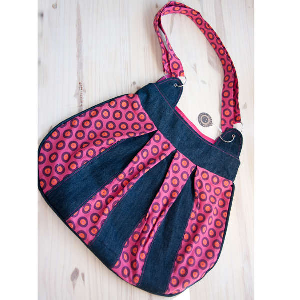 Combo Pink African Hobo bag with a FREE WALLET made from South African Shweshwe. Boho bag / Messenge