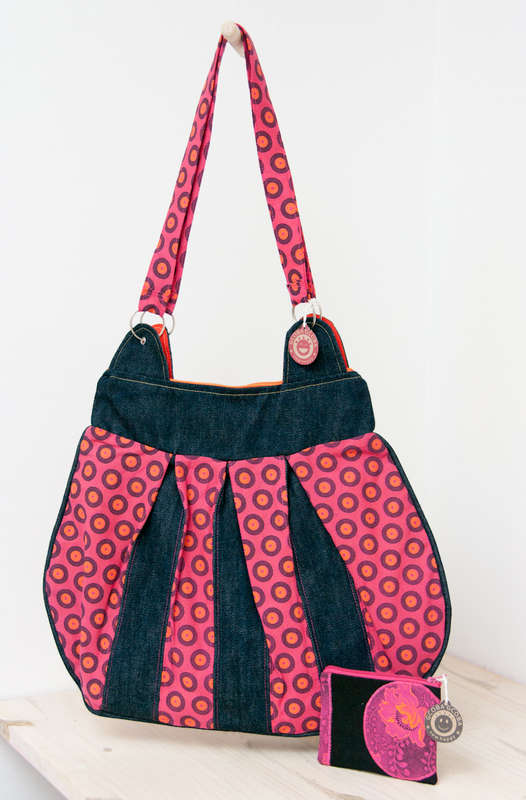 Combo Pink African Hobo bag with a FREE WALLET made from South African Shweshwe. Boho bag / Messenge