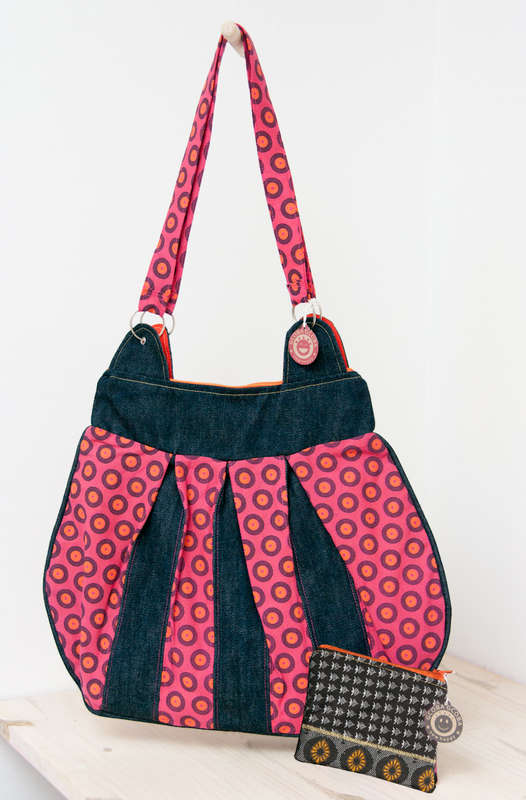 Combo Pink African Hobo bag with a FREE WALLET made from South African Shweshwe. Boho bag / Messenge