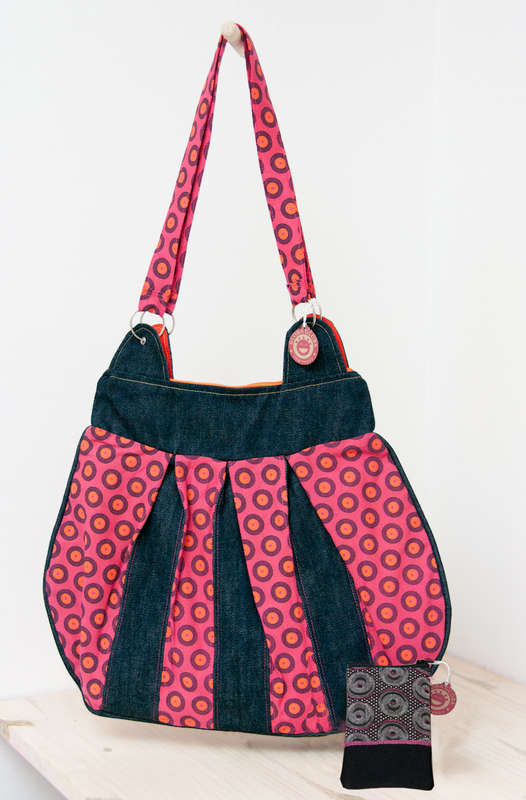 Combo Pink African Hobo bag with a FREE WALLET made from South African Shweshwe. Boho bag / Messenge