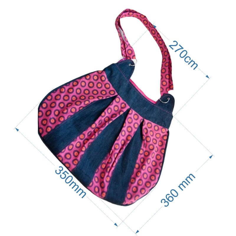 Combo Pink African Hobo bag with a FREE WALLET made from South African Shweshwe. Boho bag / Messenge