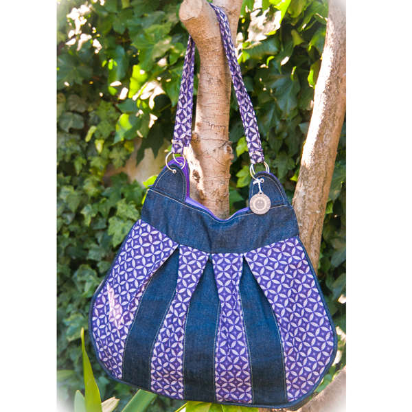 Big Purple Shweshwe Hand Bag with Free Wallet, Hand Made, Boho bag / Messenger