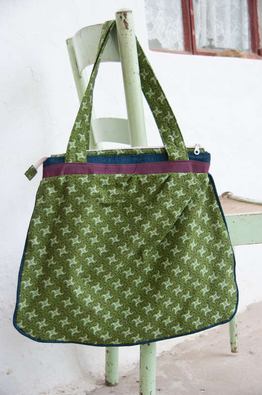 Combo Green and Blue South African Shweshwe and denim Bag & Wallet. Boho bag / Hobo bag /Messenger