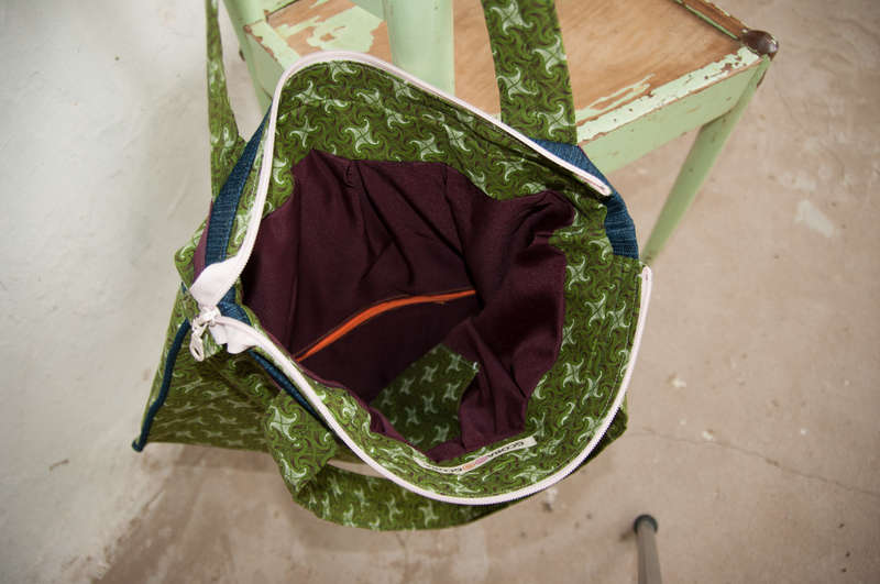 Combo Green and Blue South African Shweshwe and denim Bag & Wallet. Boho bag / Hobo bag /Messenger