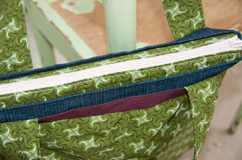 Combo Green and Blue South African Shweshwe and denim Bag & Wallet. Boho bag / Hobo bag /Messenger