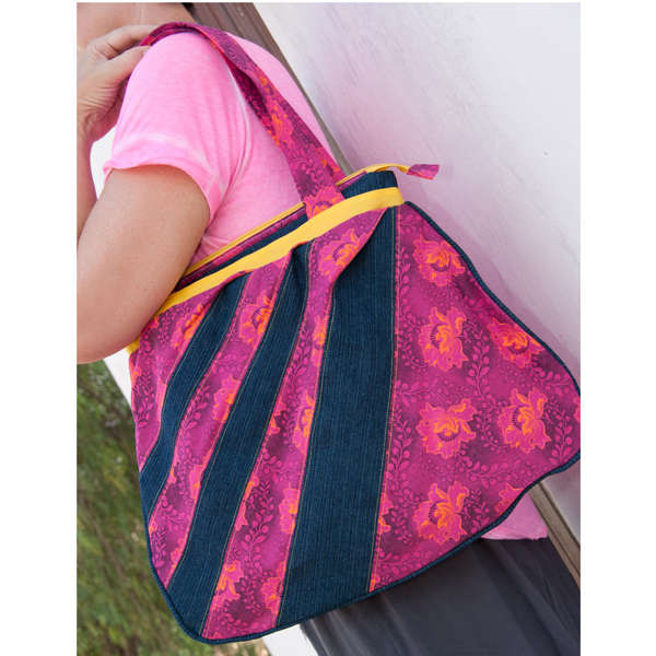 Combo Pink and Blue South African Shweshwe and denim Bag & Wallet. Boho bag / Hobo bag / Hand make