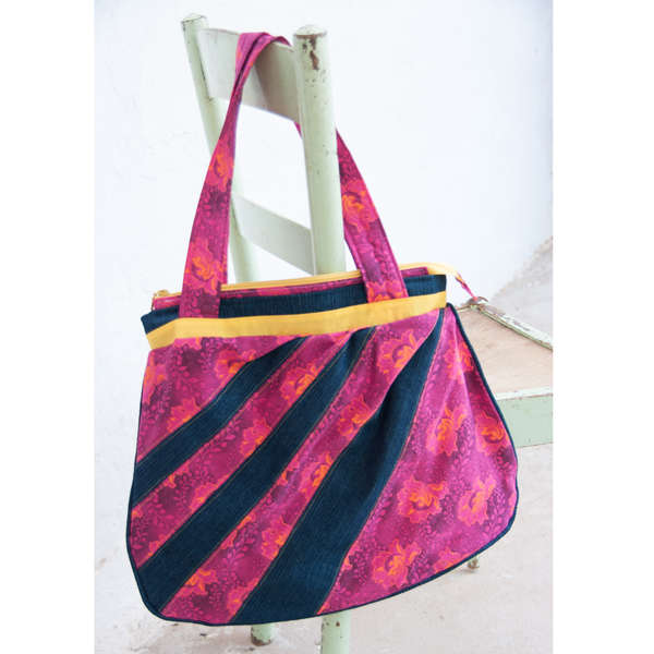 Combo Pink and Blue South African Shweshwe and denim Bag & Wallet. Boho bag / Hobo bag / Hand make