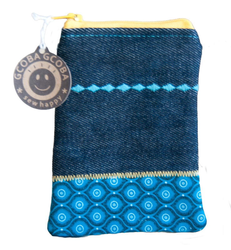 Combo Pink & Orange South African Shweshwe and denim Bag & Wallet. Boho bag / Hobo bag / Hand made
