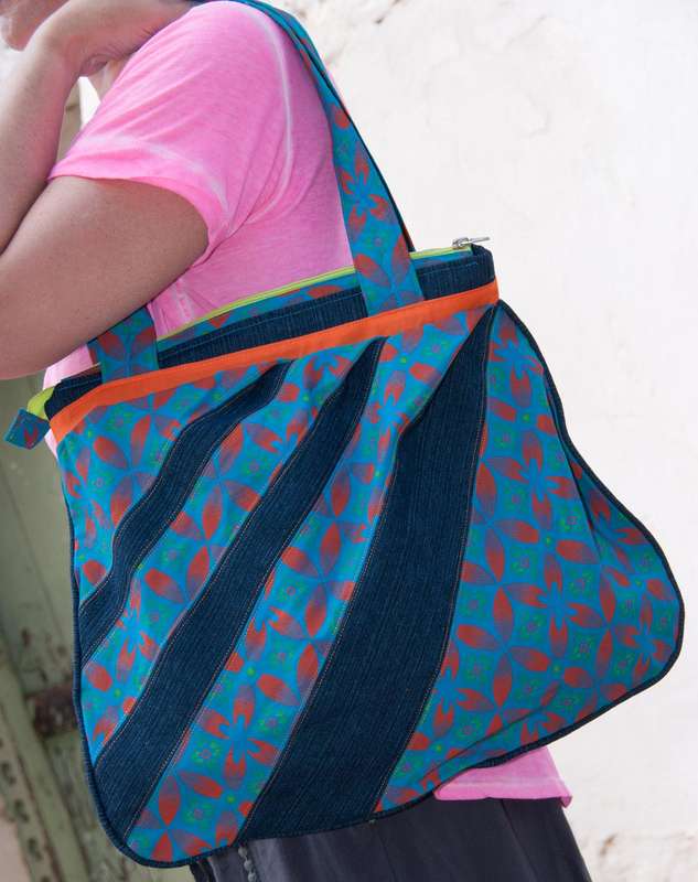 Combo Pink & Orange South African Shweshwe and denim Bag & Wallet. Boho bag / Hobo bag / Hand made