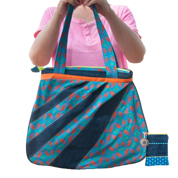 Combo Pink & Orange South African Shweshwe and denim Bag & Wallet. Boho bag / Hobo bag / Hand made