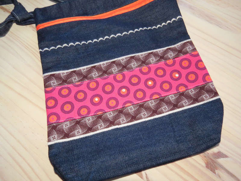 Combo - Denim Shweshwe Sling bag & Wallet Combo. Truly South African. Hand made and unique.