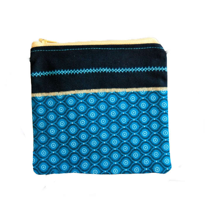Turquoise Shweshwe Wallet. South African. Hand made and unique.