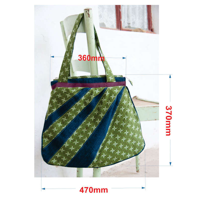Combo Green and Blue South African Shweshwe and denim Bag & Wallet. Boho bag / Hobo bag /Messenger