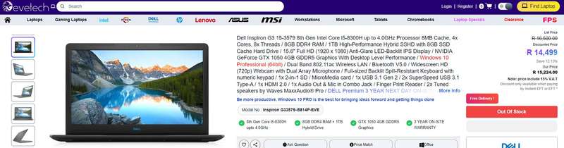 Dell G3 Gaming Notebook
