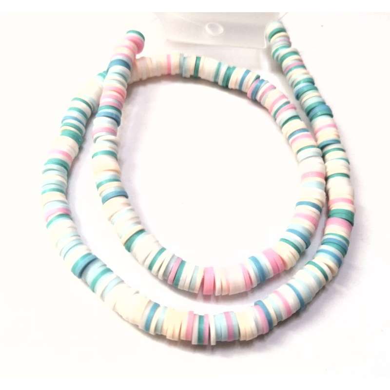 Beads / FIMO - Polymer Clay Beads - +/-350pcs - 6x1mm discs / Beads for crafting