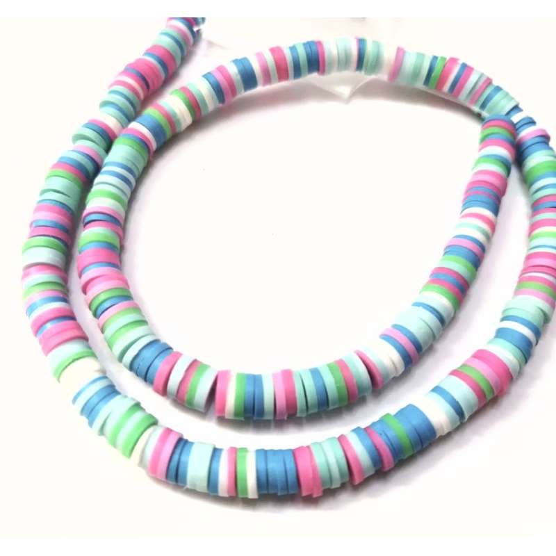 Beads / FIMO - Polymer Clay Beads - +/-350pcs - 6x1mm discs / Beads for crafting