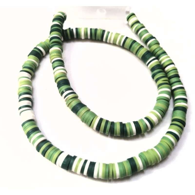 Beads / FIMO - Polymer Clay Beads - +/-350pcs - 6x1mm discs / Beads for crafting