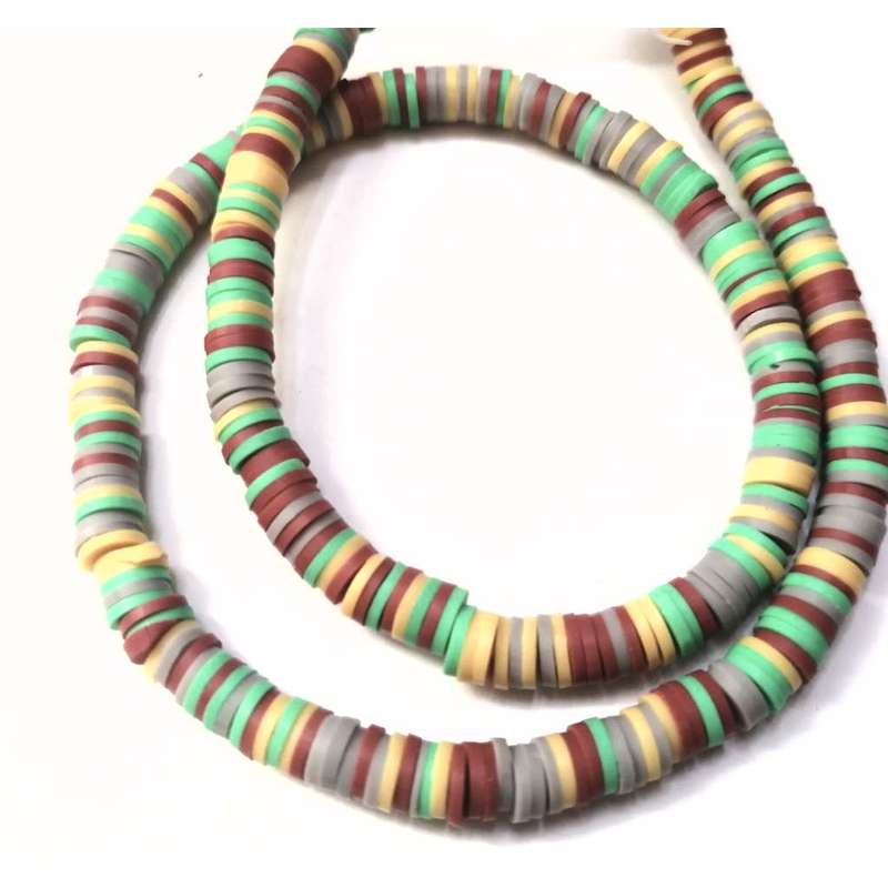 Beads / FIMO - Polymer Clay Beads - +/-350pcs - 6x1mm discs / Beads for crafting