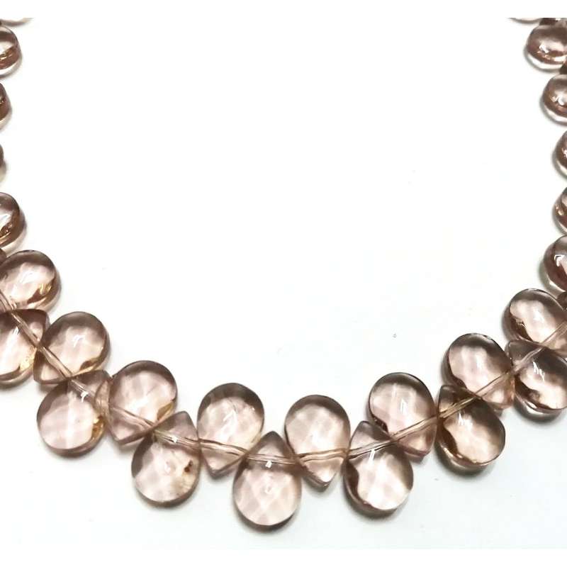 Beads / Glass Beads -10x9mm faceted rose' teardrops- 40pcs string / Beads for crafting