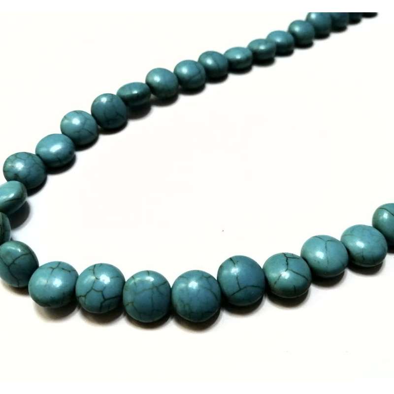 Beads / Howlite  - Stone Beads - 10mm lentils -5 single pcs / Beads for crafting