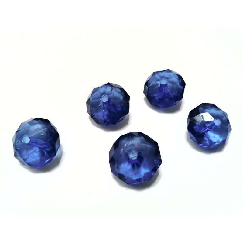 Beads/XXL PACK-Acrylic Beads-16mm+/-150pcs-blue facetted rondel-crystal optic-for jewellery crafting