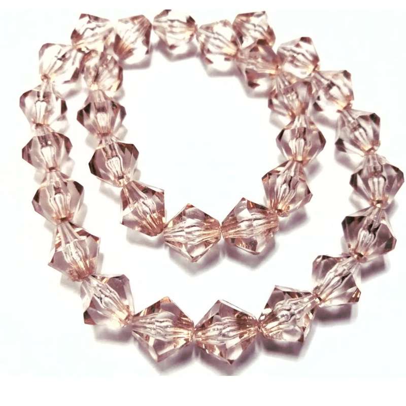 Beads / Acrylic Beads -14mm-30pcs-old rose facetted bicone-42cm string / Beads for crafting