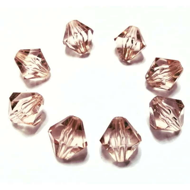 Beads / Acrylic Beads -14mm-8pcs-old rose facetted bicone-crystal optic / Beads for crafting