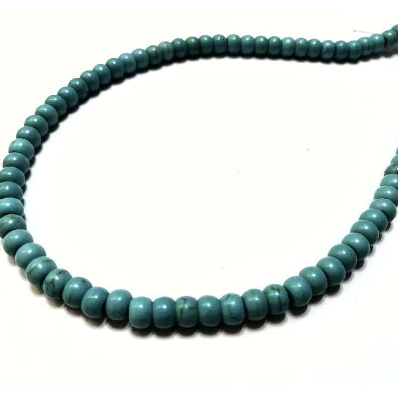 Beads / Howlite  - Stone Beads - 6x4mm rondel-15 single pcs / Beads for crafting