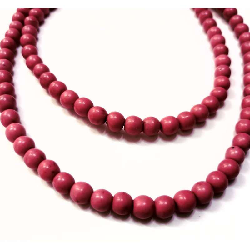 Beads / Howlite  - Stone Beads - 6mm pink ball  -10 single pcs / Beads for crafting