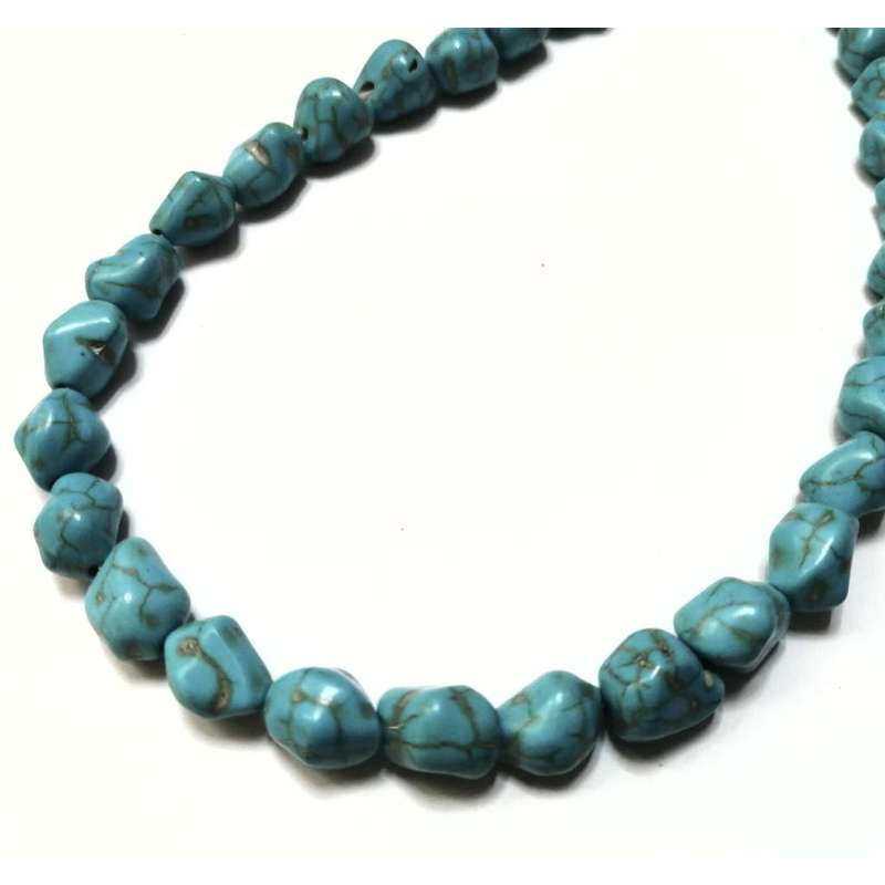 Beads / Howlite  - Stone Beads - 12mm nuggets -+/-34pcs strand / Beads for crafting