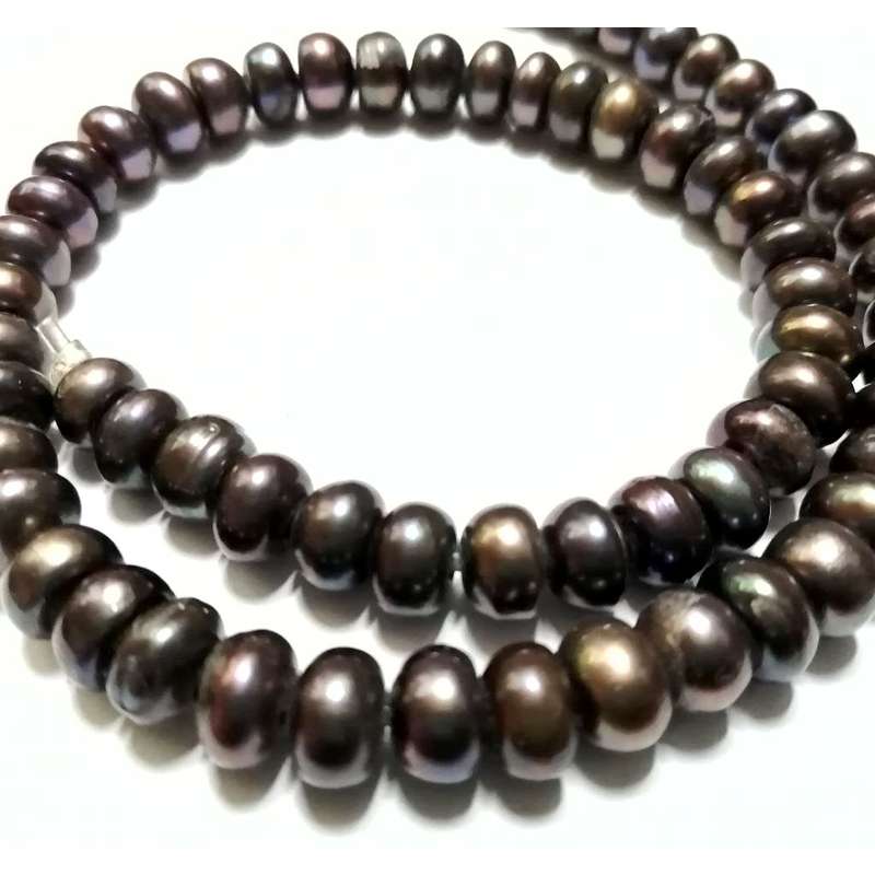Keshi Shell Pearl Beads +/- 9x6mm  -38cm string -rainbow grey - beads for crafting