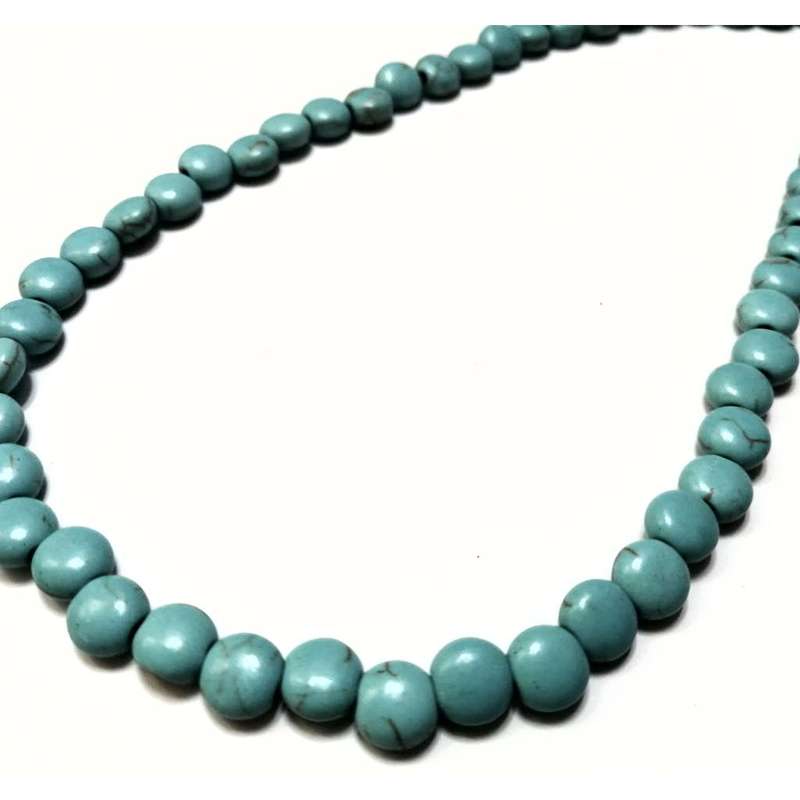 Beads / Howlite  - Stone Beads - 8mm lentils-+/-55pcs strand / Beads for crafting
