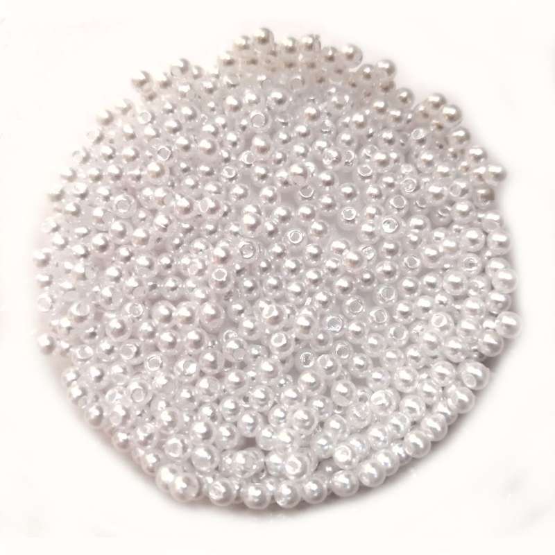Beads / Tiny Acrylic Beads - 3mm ball-  580 pcs - white pearl / Beads for crafting