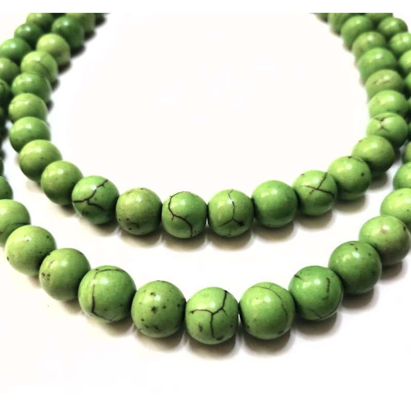 Beads / Howlite  - Stone Beads - 10mm pgreenball  - +/-44pcs strand / Beads for crafting