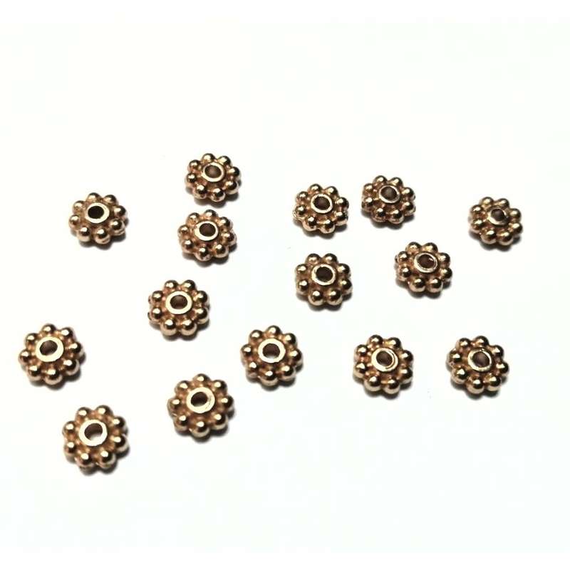 Beads / Daisy Metal Beads - 150pcs  - 5.5x2mm - gold color / Beads for crafting