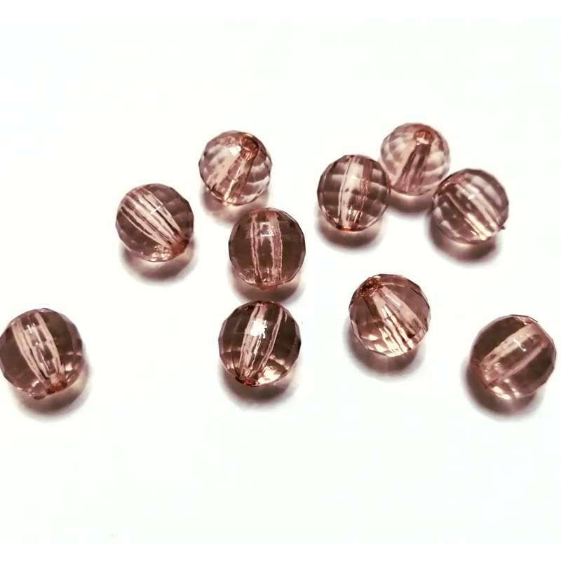 Beads / Acrylic  Beads - 10mm facetted ball-  170pcs - old rose'- Beads for crafting
