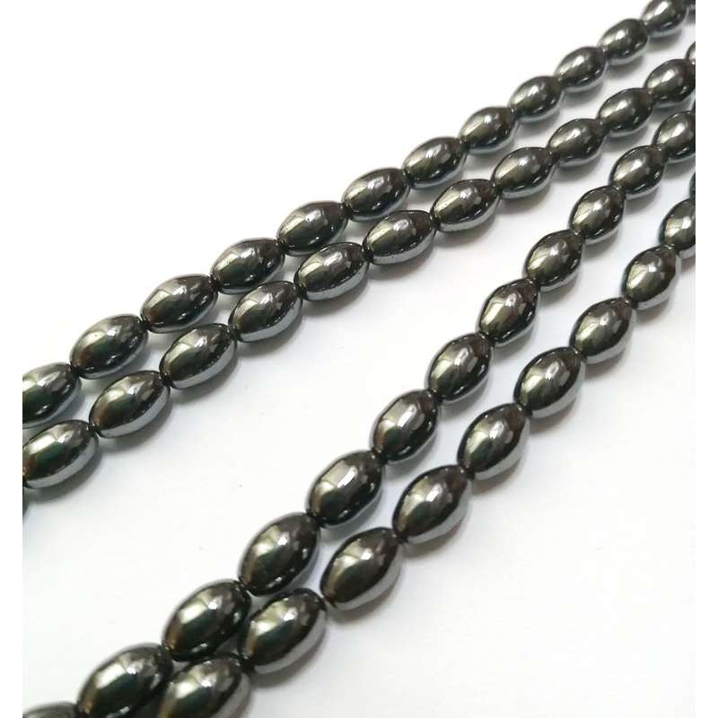 Beads - Hematite Beads - 50pcs string- 8x5mm -  oval / Beads for crafting