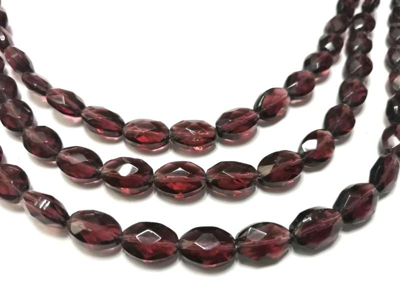 Beads / Glass Beads -12x8mm faceted dark magenta oval - 30pcs string / Beads for crafting