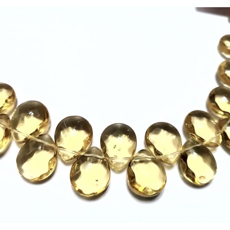 Beads / Glass Beads -16x12mm faceted citrine yellow teardrops- 28pcs string / Beads for crafting