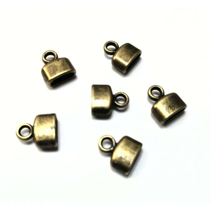 Beads / Cord Ends  antiqe gold - 60pcs  - 7mm - Ribbon size max. 6mm / Beads for crafting