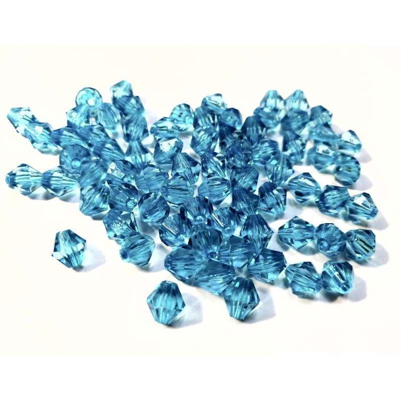 Beads / Acrylic Beads -8mm +/-1300pcs-blue facetted bicone- crystal optic - for jewellery crafting