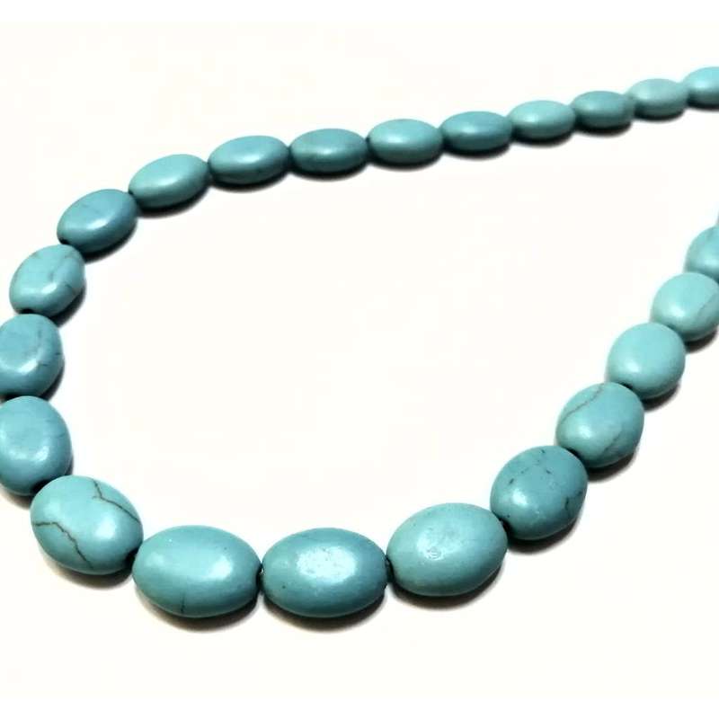 Beads / Howlite  - Stone Beads - 14x10mm ovals -+/-30pcs strand / Beads for crafting