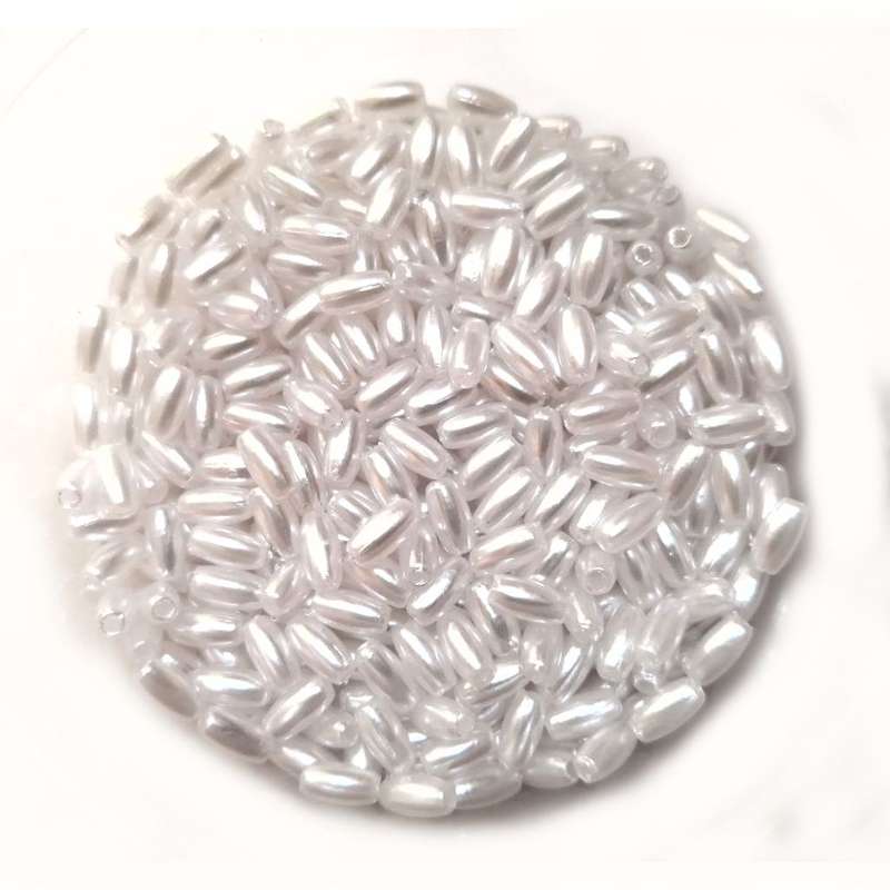 Beads / Acrylic Beads - 3x6mm oval-  600pcs - white rice pearl / Beads for crafting