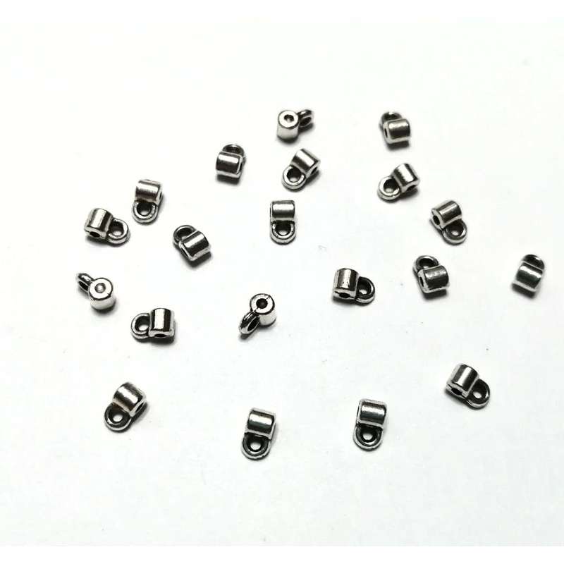Beads / Metal Beads with loop to connect- 20pcs  - 3mm - silver color / beads for crafting