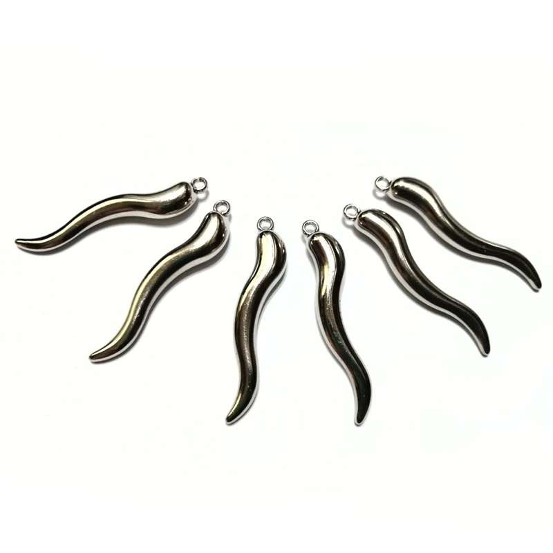 Beads / Metal Beads/Pendants - 30pcs  - 48x9mm - teeths - silver color - Beads for crafting